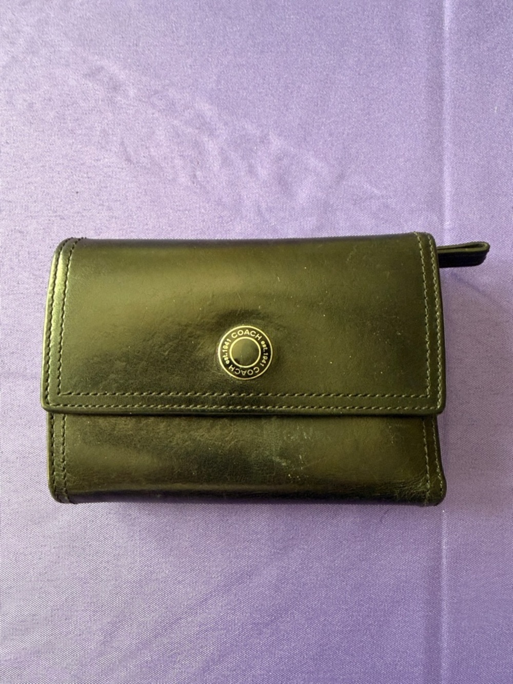 Coach Chelsea Black Leather Trifold Wallet